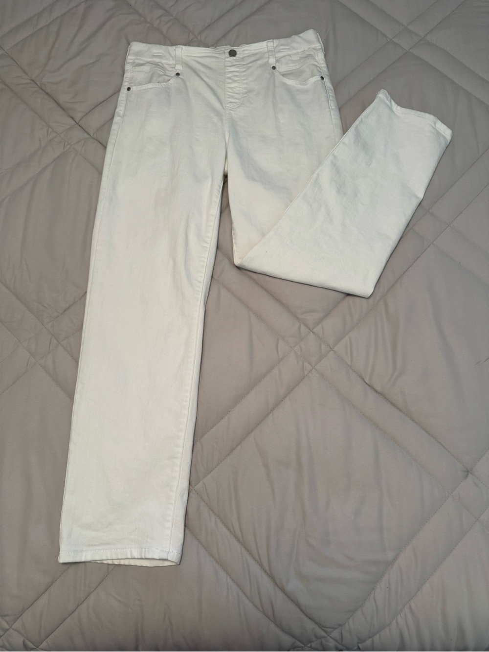Women’s Liverpool White Straight-Leg Jeans Size 10